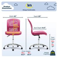 Serta - Essentials Mesh Task Office Chair - Electric Pink - Angle