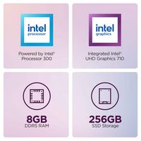 Lenovo - IdeaCentre Tower Desktop - Intel Processor 300 - 8GB RAM - 256GB SSD - Luna Grey - Angle