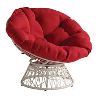 OSP Home Furnishings - Papasan Chair - Red - Angle