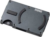 The Ridge Wallet - Gunmetal MagSafe Wallet Cash Strap - Silver - Angle
