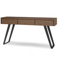 Simpli Home - Lowry Console Sofa Table - Rustic Natural Aged Brown - Angle