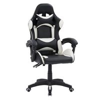 CorLiving - Ravagers Gaming Chair - Black and White - Angle