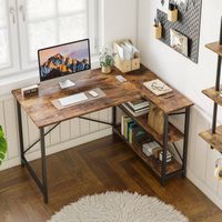Bestier L-Shaped Corner Computer Desk with Storage Shelf - 48
