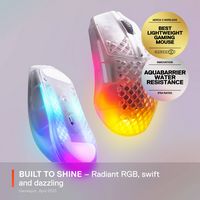 SteelSeries - Aerox 3 Super Light Honeycomb Wireless RGB Optical Gaming Mouse - Wireless - Ghost ... - Angle