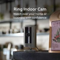 Ring - Indoor Plug-In 1080p Security Camera (2nd - Generation) with Privacy cover - Charcoal - Angle