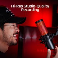 HyperX - QuadCast 2 Wired Multi-Pattern USB Electret Condenser Microphone - Angle