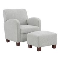 OSP Home Furnishings - Aiden Chair & Ottoman Herringbone - Smoke - Angle