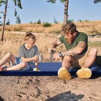 Costway - Portable & Lightweight Folding Foam Sleeping Cot for Camping - Blue - Angle