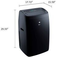 LG - 450 Sq. Ft. Smart Portable Air Conditioner - Black - Angle