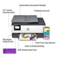 HP - OfficeJet 8015e Wireless All-In-One Inkjet Printer with 6 months of Instant Ink Included wit... - Angle