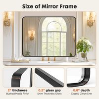 Bestier 40 x 30 Inches Bathroom Mirror Tempered Glass LED Vanity Mirror for Wall,Aluminum Alloy F... - Angle