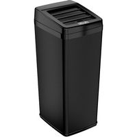 iTouchless - 14 Gallon Sliding Lid Sensor Trash Can with AbsorbX Odor Control System, Automatic K... - Angle