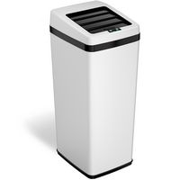 iTouchless - 14 Gallon Sliding Lid Sensor Trash Can with AbsorbX Odor Control System, Automatic K... - Angle