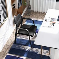 Costway - Conference Mesh Stackable Office Guest Chair with Wheels  (Set of 2) - Black - Angle