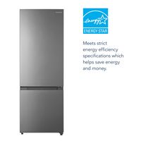 Insignia™ - 11.5 Cu. Ft. Bottom Mount Refrigerator with ENERGY STAR Certification - Stainless Steel - Angle
