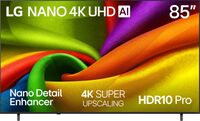 LG - 85” Class NU85 Series LED Nano 4K UHD Smart webOS TV (2026) - Angle