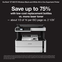 Epson - EcoTank ET-M2170 Wireless Monochrome All-in-One Supertank Printer - White - Angle