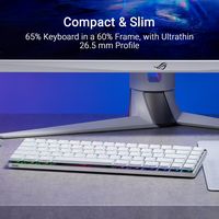 ASUS - ROG Falchion RX 65% Wireless Optical Gaming Keyboard with ROG RX Low-Profile Switches - White - Angle