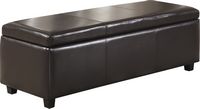 Simpli Home - Avalon Rectangular Polyurethane Faux Leather Ottoman With Inner Storage - Tanner's ... - Angle