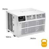 Whirlpool - 350 Sq. Ft. 8,000 BTU Window Mounted Air Conditioner with Supplemental Heat - White - Angle