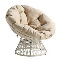 OSP Home Furnishings - Papasan Chair - Cream - Angle