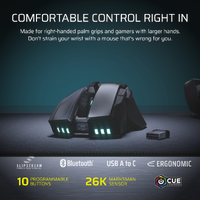CORSAIR - IRONCLAW WIRELESS SE Gaming Mouse - Wireless - Black - Angle