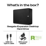 Seagate - Expansion Desktop 8TB HDD - Black - Angle