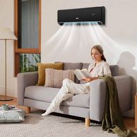 Costway 12000 BTU Wifi Enabled Mini Split Air Conditioner & Heater with Heat Pump Black - Black +... - Angle