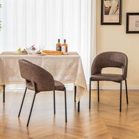 Costway Dining Chair Set of 2 with High-density Sponge Cushion Sturdy X-shaped Frame - Brown - Angle