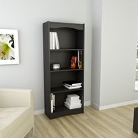 CorLiving - Hawthorne Collection 4 Shelf Floor-Standing Bookcase - Black - Angle