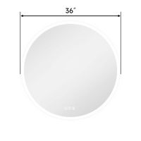 LOVMOR - 36 x 36 Inches Round Tempered Glass LED Bathroom Mirror with Anti-Fog & 3-Color Dimmable... - Angle
