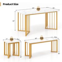 Costway 4 PCS Dining Table Set Kitchen Table w/ Bench & 2 Stools Wing-shaped Metal Legs - White a... - Angle