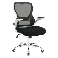 OSP Home Furnishings - Mesh Back Manager’s Chair with Bulit in Lumbar Support and Chrome Base - B... - Angle