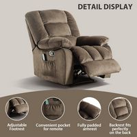 Bestier Massage Recliner Chair with Heat and Vibration - Manual Overstuffed Recliners Soft - Brown - Angle