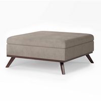 Simpli Home - Owen Square Coffee Table Storage Ottoman - Natural - Angle