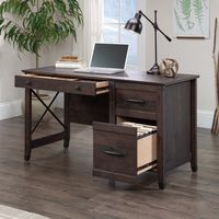 Sauder - Carson Forge Desk w/ Drawers - Coffee Oak - Angle