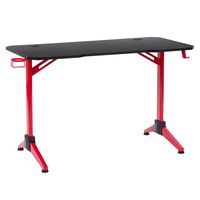 CorLiving - Conqueror Gaming Desk - Red and Black - Angle