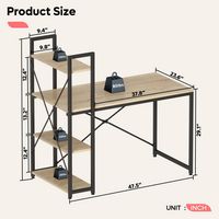 Bestier - 47inch Small Gaming Computer Desk with Shelves for Home Office - Brown - Angle