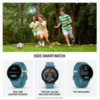 Garmin - Bounce 2 GPS Kids Smartwatch 43mm Fiber-reinforced polymer - Turquoise - (2025) - Angle
