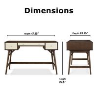 Adore Decor - Sutton Mid-Century Modern Wood 3-Drawer Writing Desk - Dark Brown - Angle