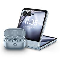 Motorola - razr 2025 256GB with bud loops - PANTONE Ice Melt (Unlocked) - Angle