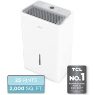 TCL - 25 Pint 2000 Sq. Ft. 4 Quart Bucket Capacity Portable Dehumidifier, ENERGY STAR Certified, ... - Angle