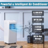 Costway Ashrae 8000 BTU Portable Air Conditioner Cools up to 200 sq.ft & Dehumidifier Function Re... - Angle