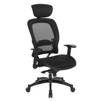 OSP Home Furnishings - Executive Breathable Mesh Chair - Black - Angle