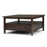 Simpli Home - Warm Shaker Square Coffee Table - Tobacco Brown - Angle