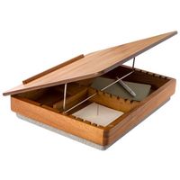 Rossie Home - Acacia Easel Lap Desk with Storage for 15.6 Laptop - Natural - Angle