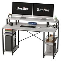 Bestier - Gaming Monitor Shelf Desk with Storage -55