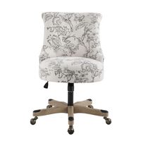 Linon Home Décor - Scotmar Plush Button-Tufted Adjustable Office Chair With Wood Base - Off-White... - Angle