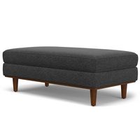 Simpli Home - Morrison Large Rectangular Ottoman - Charcoal Grey - Angle