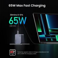 UGREEN - Nexoede Pro 65W USB-C Charger Set, PPS 3-Port Compact Foldable GaN Charger for MacBook P... - Angle